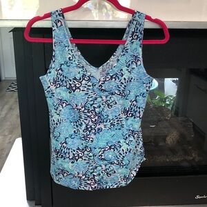Blue Patterned Women's Top